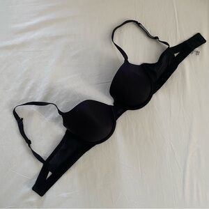 DKNY size 32D Litewear Fishnet Panel Bra DK4941 in Black